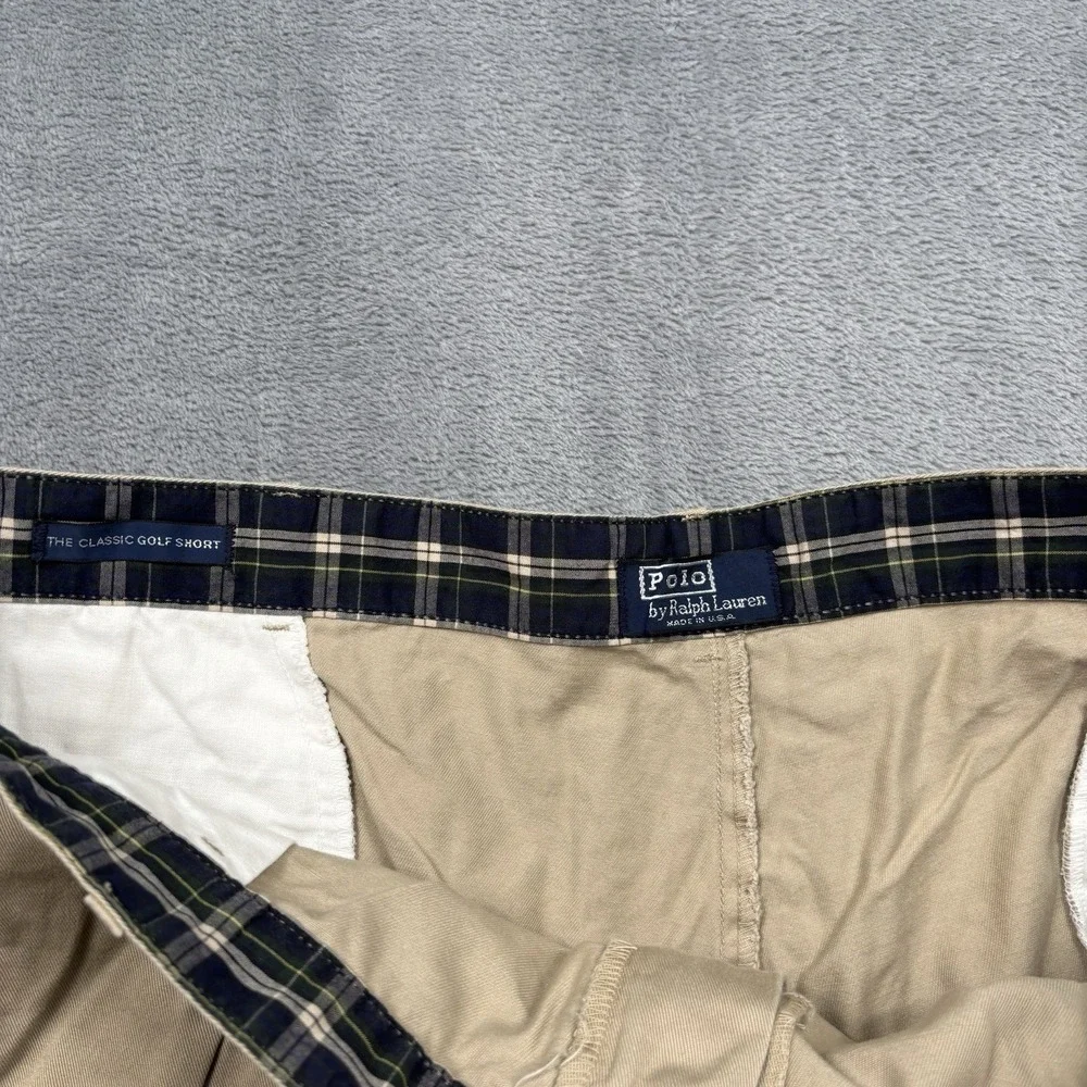 Polo Ralph Lauren Mens 40 Khaki Pleated Classic Golf Shorts Made in USA 90s